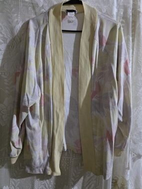 Lightweight Pastel Watercolor Open Cardigan